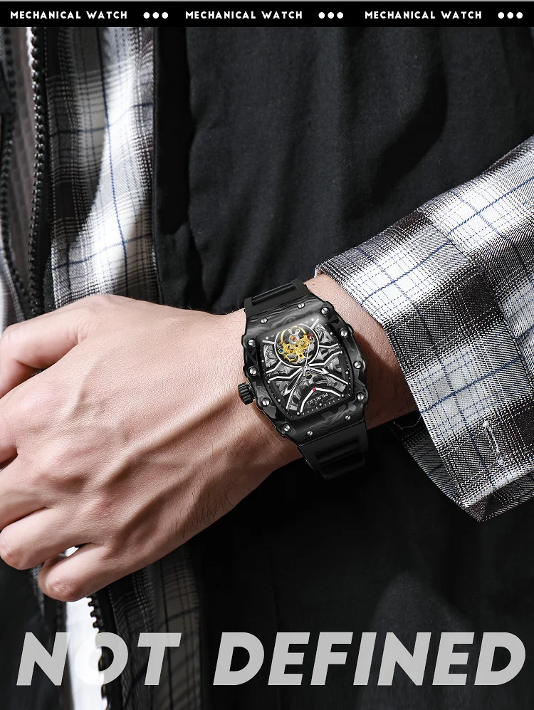 Fully Automatic Mechanical Skeleton Tourbillon Personalized Luminous Waterproof Watch