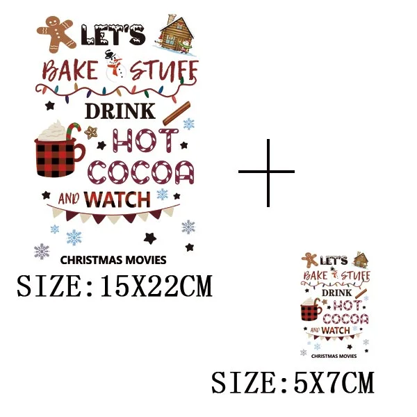 Beautiful Christmas Gift Thermal Sticker On Clothes DIY T-shirt Washable Iron On Patch For Clothing Christmas Design Patch Decor