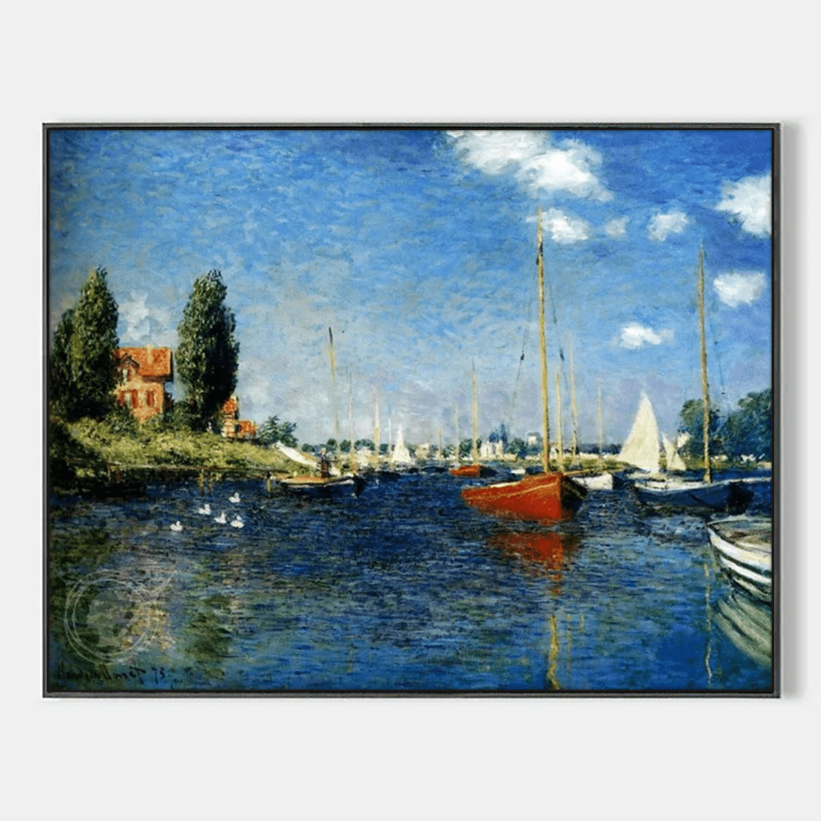 Arabelart Argenteuil (Red Boats) by Claude Monet - Famous Art Reproduction