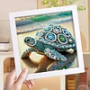 5D DIY Partial Special Shaped Drill Diamond Painting Sea Turtles Art With Frame Kit 17.2x17.2cm