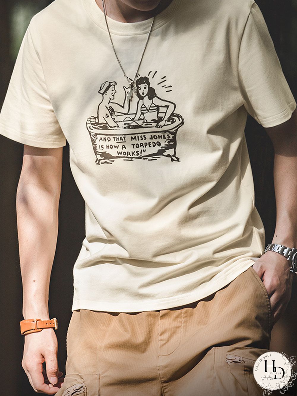 Retro Men's Fun Print Casual T-Shirt