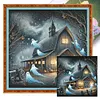 (Multi-Style)Halloween Haunted House-11CT Stamped Cross Stitch 50*50cm/19.69*19.69in tapestrymarket