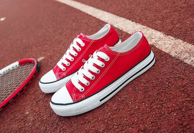 2020 Women's Vulcanize Shoes Fashion Lace-up Solid Lovers Shoes Rubber Flat Canvas Shoes For Women Casual Sneakers Female Shoes