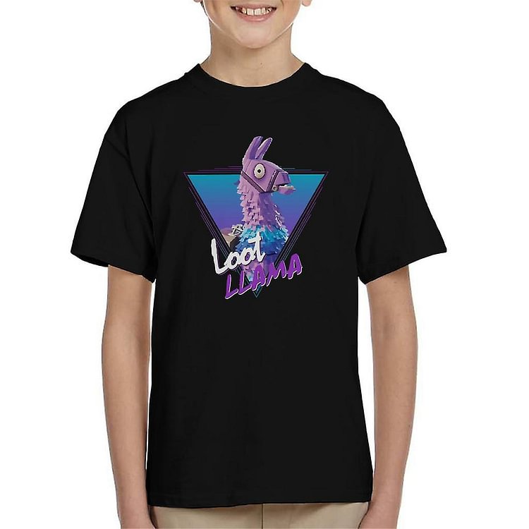 Fortnite Purple Loot Llama Portrait Kid's T-Shirt