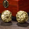 Pure brass fortune-bringing Pixiu fitness ball handle piece birthday gift for the elderly to relieve stress solid massage ball