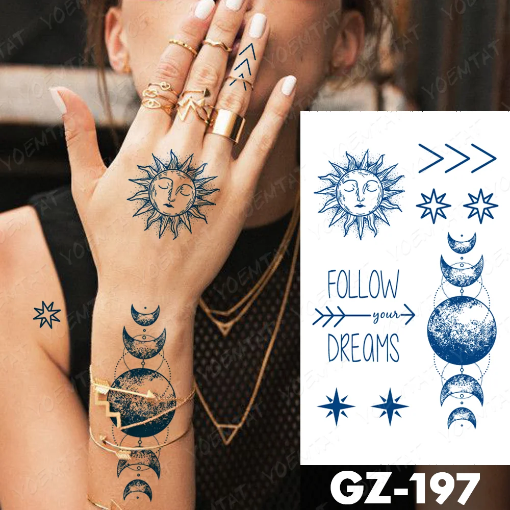 Sdrawing Lasting Ink Tattoos Body Art Waterproof Temporary Tattoo Sticker Butterfly Fairy Tatoo Arm Fake Feather Rose Swallow Tatto