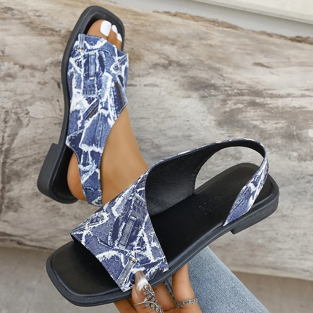 Breakj Breakj Sandals Women 2025 Summer New Large-Size Fish Mouth Side Empty Fashion Thick Heel Low-Heeled Sandals Tide