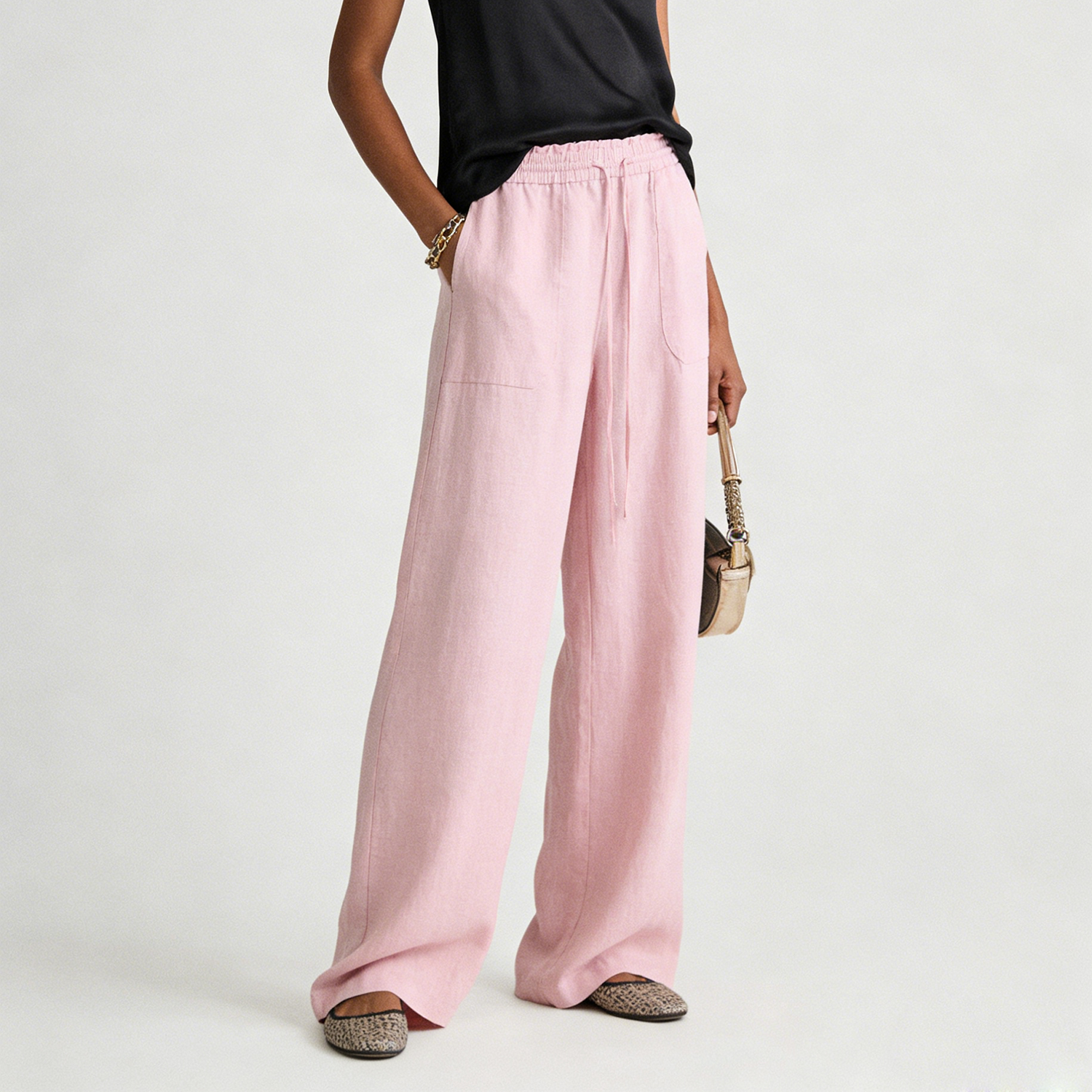100% European Linen Pants for Women Lightweight REAL SILK LIFE
