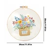Flowers-DIY Embroidery Kit with Pattern Cotton Threads Needles Hoop 30*30cm/11.8*11.8in