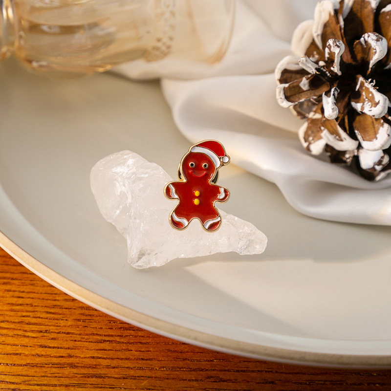 Christmas Pins: Santa & Gingerbread Boy Brooches,  Xmas Tree & Reindeer Clips