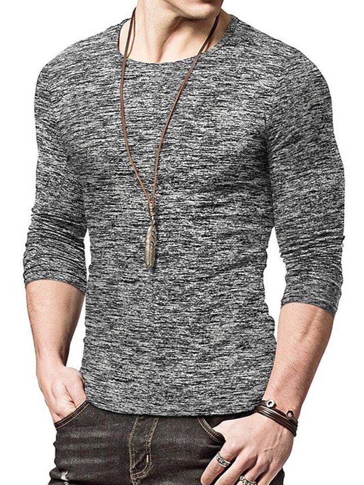 Men's Bottom Shirt Round Collar Long Sleeve T-shirt Men's Shirt jerseys