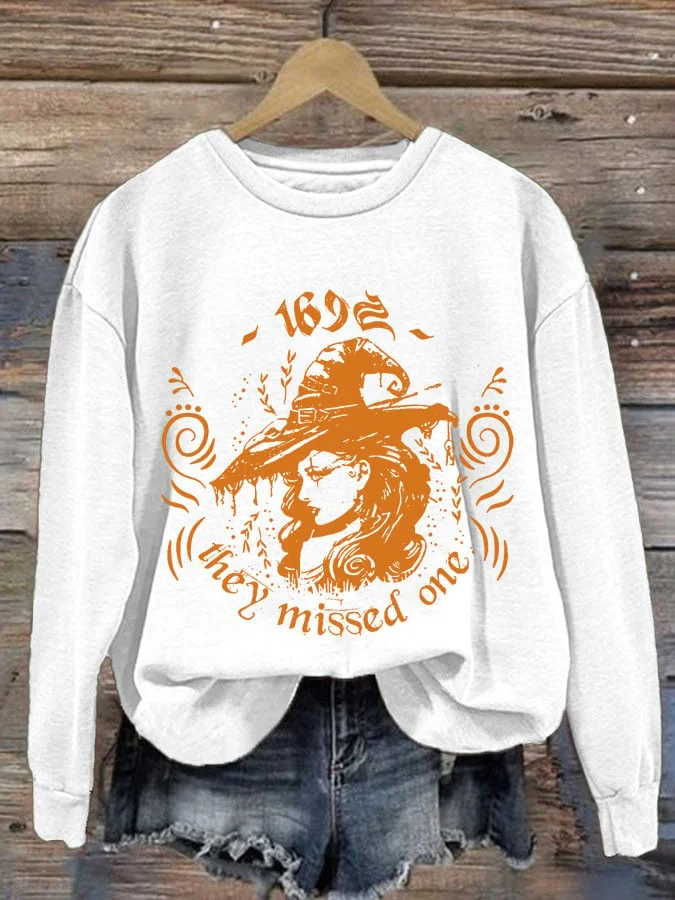 Women's Vintage 1692 They Missed One Salem Print Sweatshirt