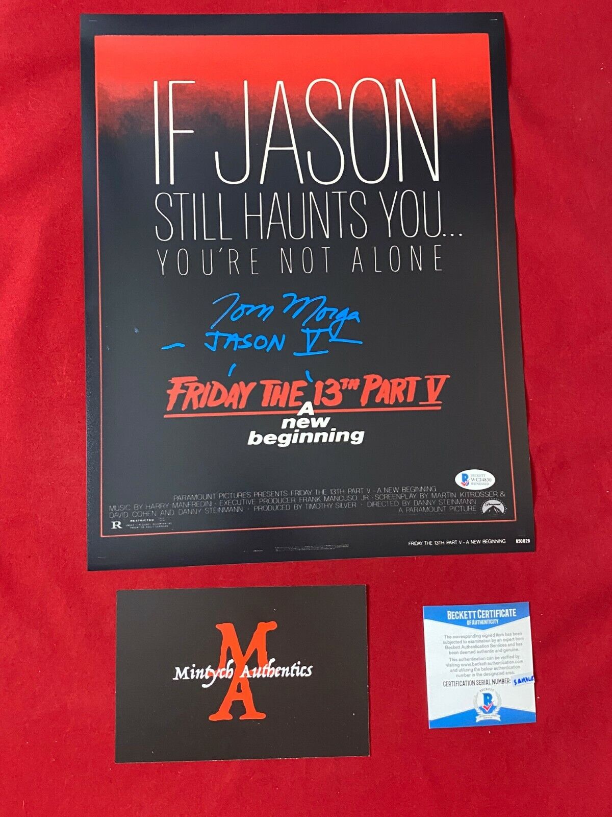 TOM MORGA AUTOGRAPHED SIGNED 11x14 Photo Poster painting! FRIDAY THE 13TH JASON VOORHEES BECKETT