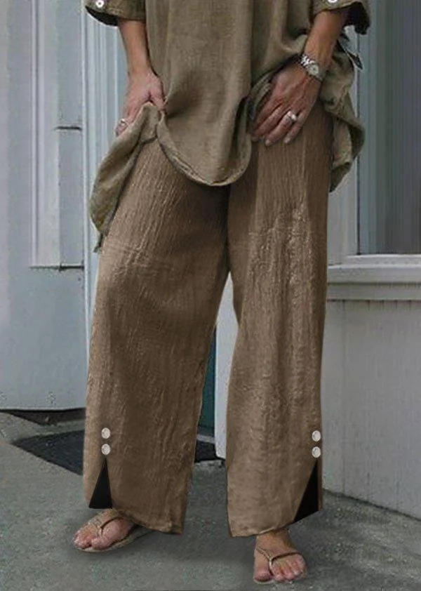 Linen Casual Solid Pants