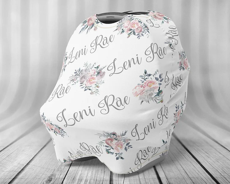 Personalized Flower Baby Car Seat Canopy| Canopyl140