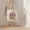 Premium DIY Lavender Canvas Tote Bag Embroidery Kit with Hoop Frame 32x37cm