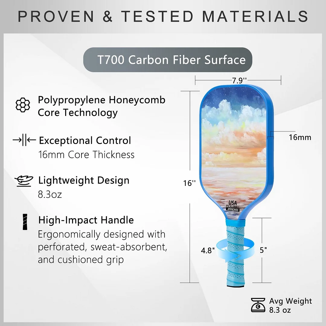 Original Paddle (16mm) T700 Sandblasted Carbon Fiber-Cloud Drift