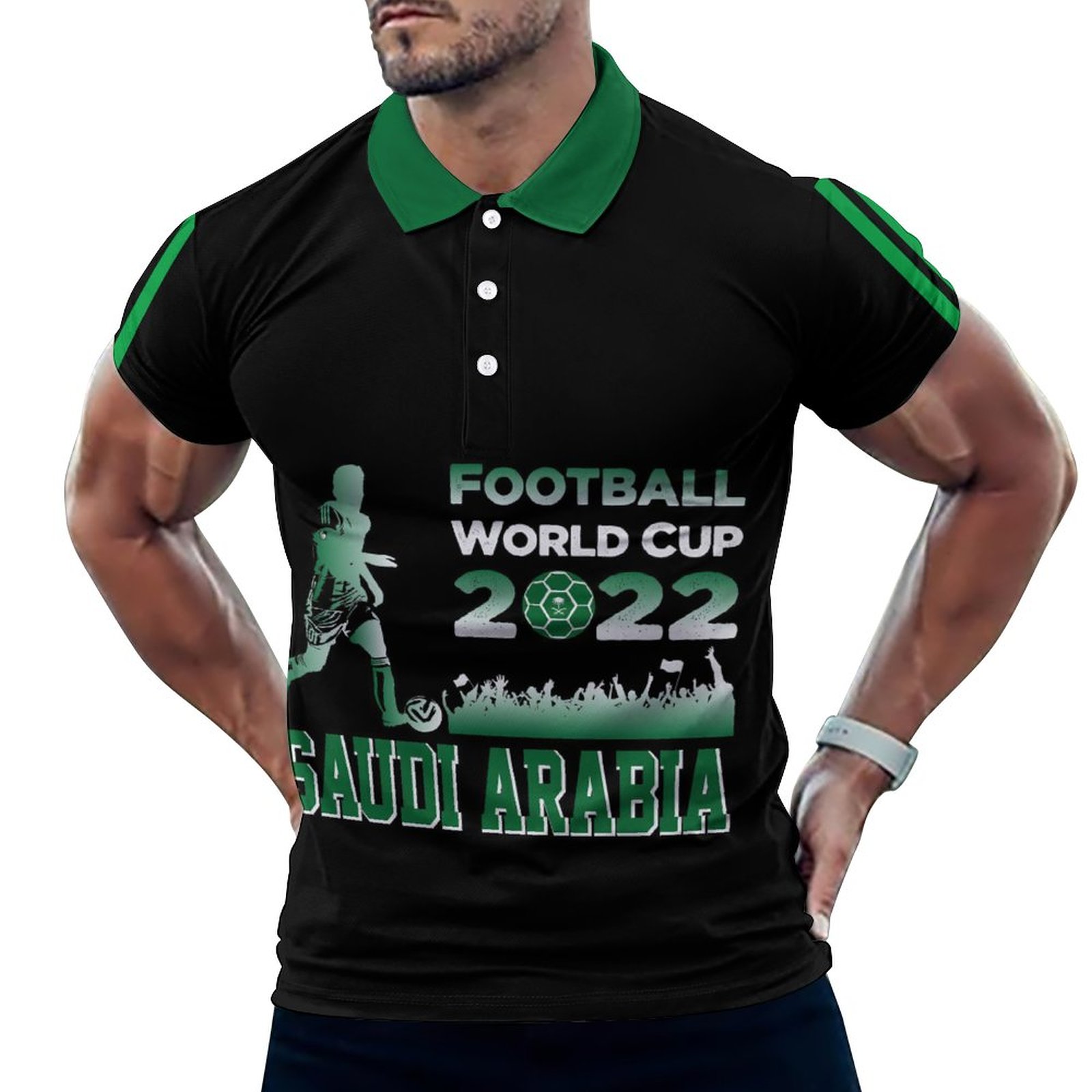 Football World Cup 2022 Saudi Arabia Men's Polo Shirt