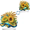 (US Local)Flower Double Sided Effect Table Top Diamond Painting Desktop Ornaments Kit (Sunflower B)
