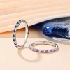 TKJ Classic Round Moissanite 925 Sterling Silver Women's Stackable Pink and Sapphire Wedding Band Charms Fine Jewellery