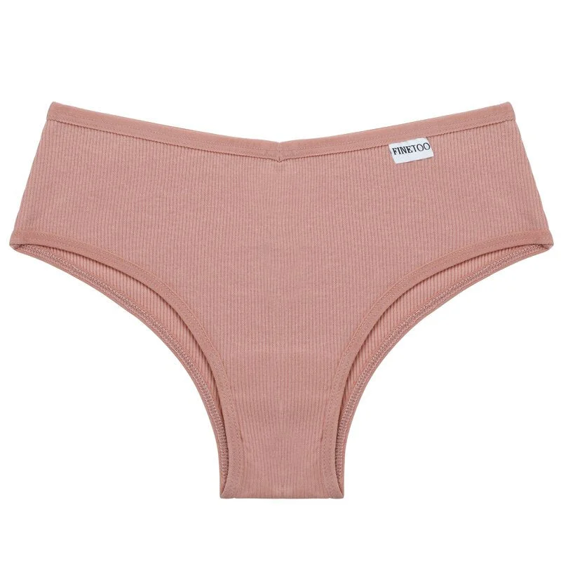 FINETOO M-XXXL Cotton Panties Women's Underwear Female Underpants Lingerie for Ladies Sexy Thong Brazilian Briefs Big Plus Size