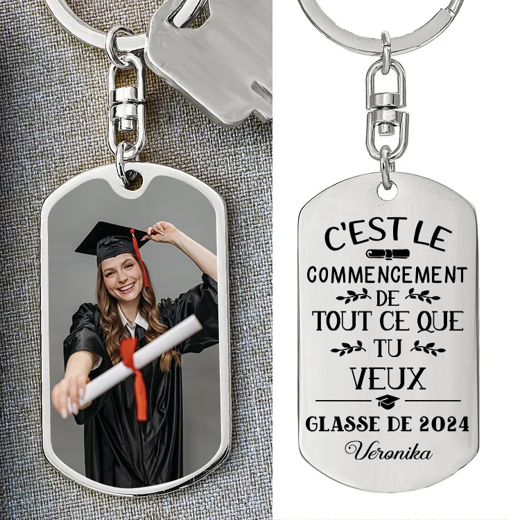 Diplômé 2024 Porte-Clés 1 Prénom et Photo Personnalisé  Cadeau pour fêter un Diplômé  Jessemade FR