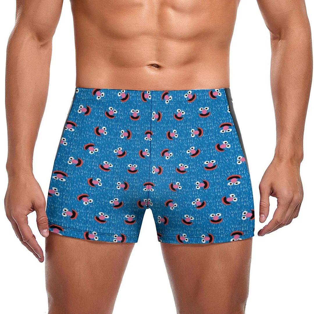 SFNEEWHO Grover Furry Face Swim Brief Square Leg Mens Board Shorts ...