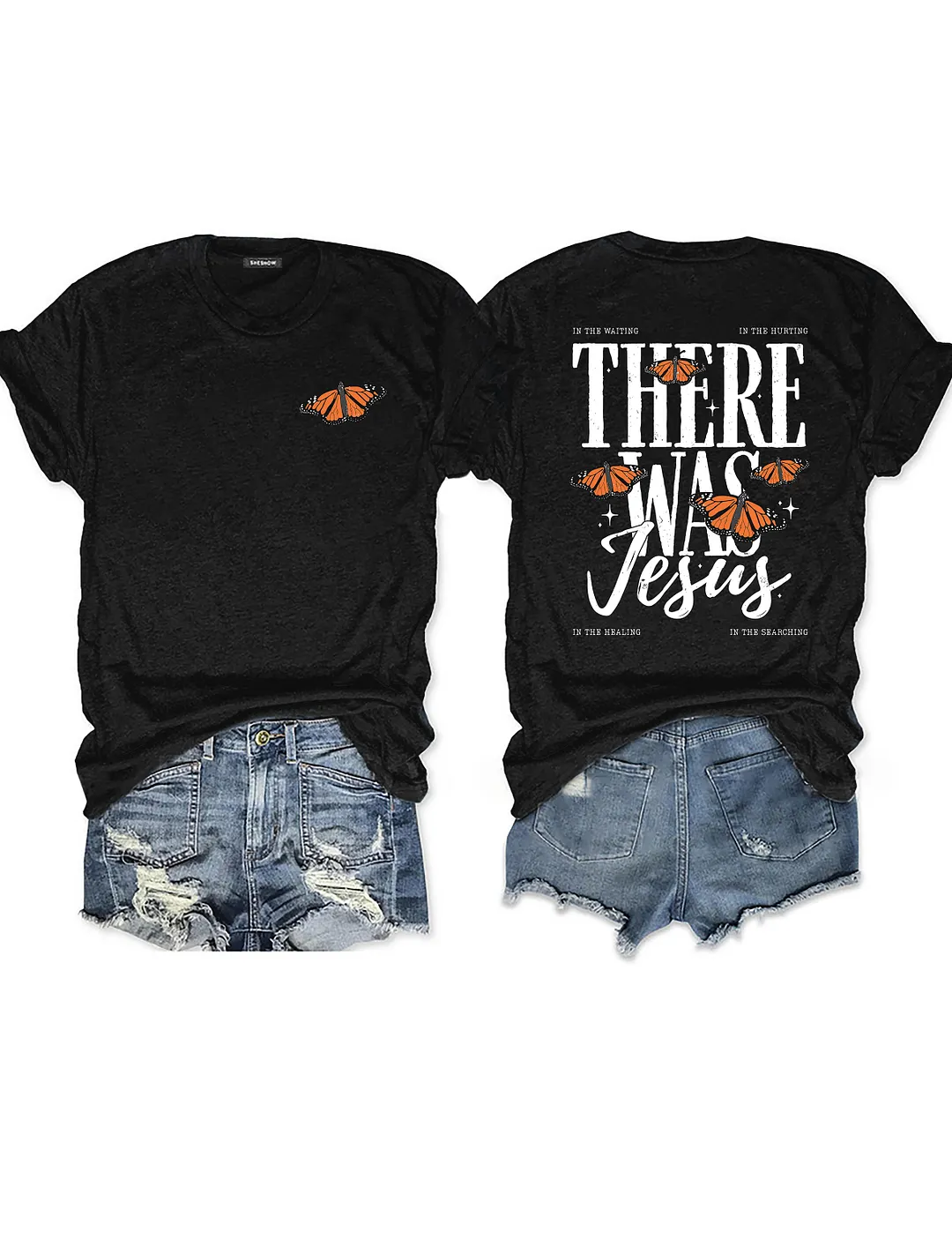 In The Hurting There Was Jesus Butterfly T-shirt