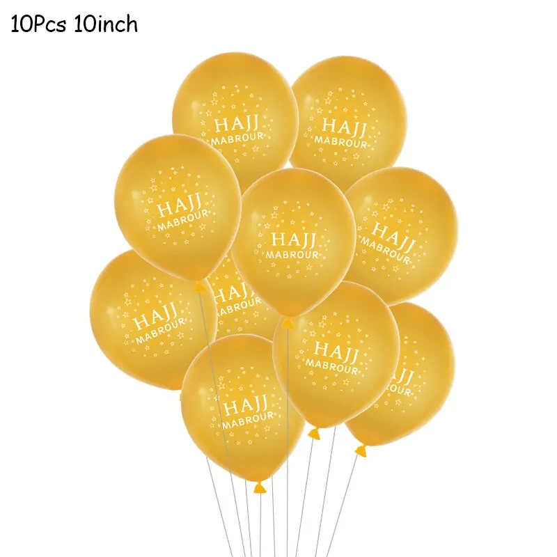 10Pcs EID MUBARAK Balloons Decor Ramadan And Eid Decoration Muslim Hijab Islamic Decor Muslim Ramadan Mubarak Party Supplies