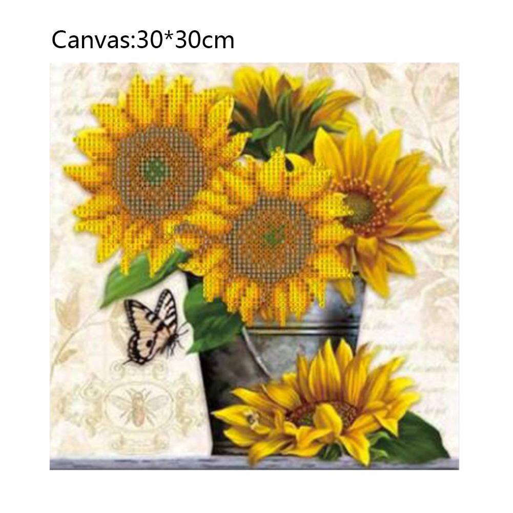 Sunflowers Partial Round Diamond Painting