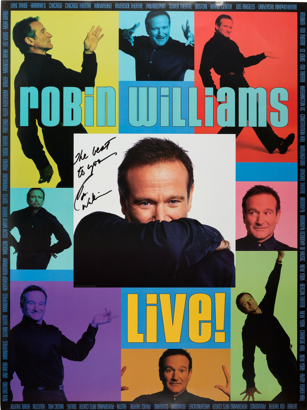 ROBIN WILLIAMS Signed 'US Live' Photo Poster paintinggraph - Film Actor / Comedian - preprint