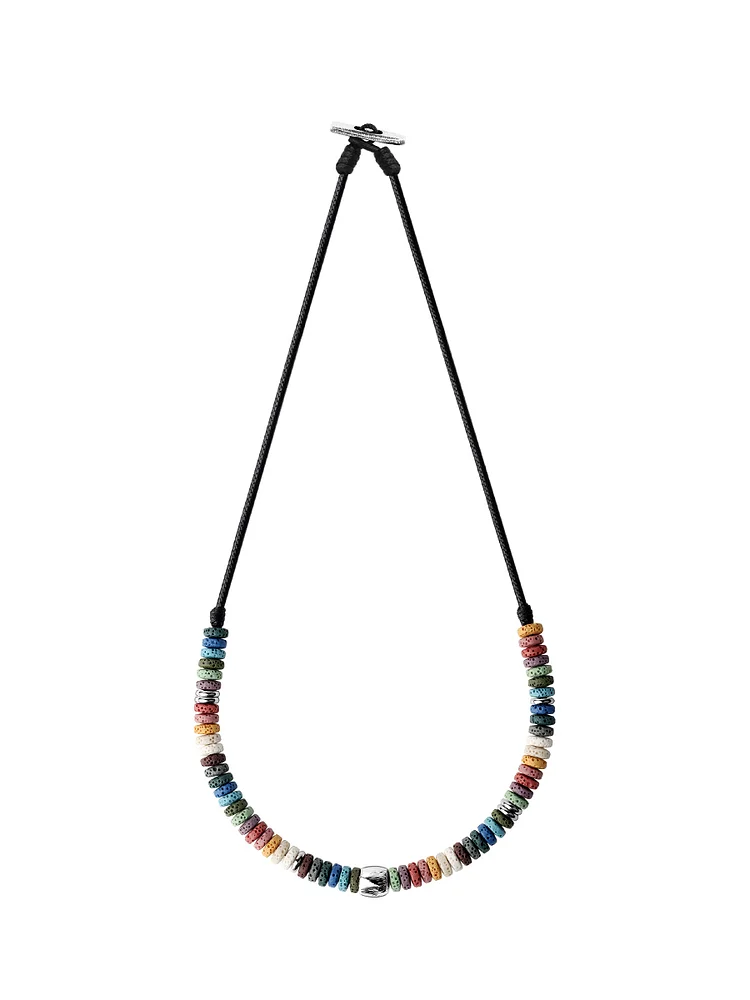 Original dopamine beaded necklace with a minimalist and high-end feel. Huoshanshi couple INS stacking and wearing is niche
