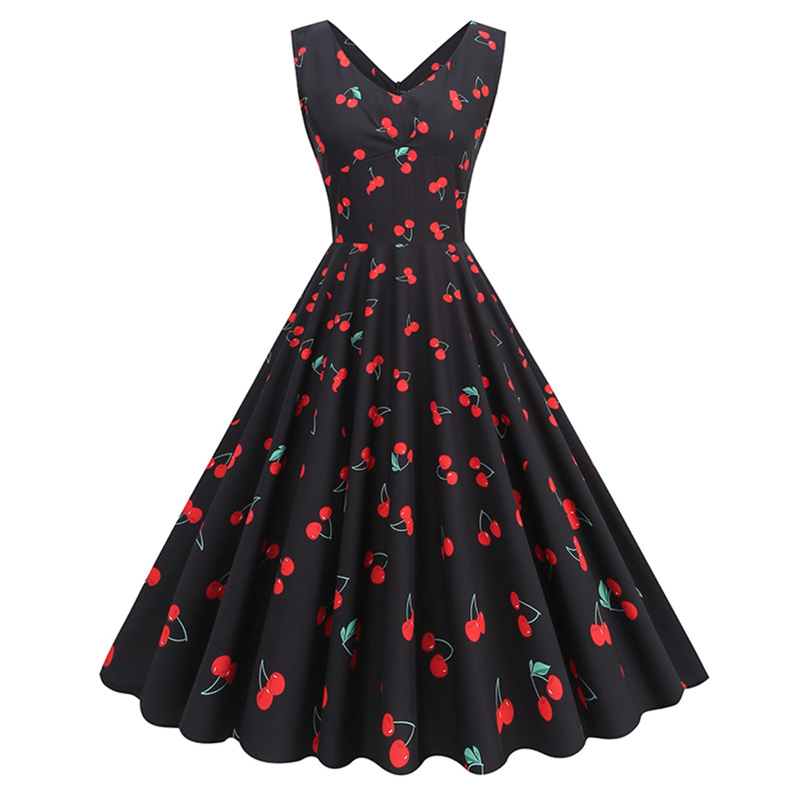 Newlytor stylish dresses Hot Sale Dresses For Women Summer Plus Size Spring/Summer Dress Green Fresh Cute Sweet Strawberry Print Dress Vestidos De Fiesta