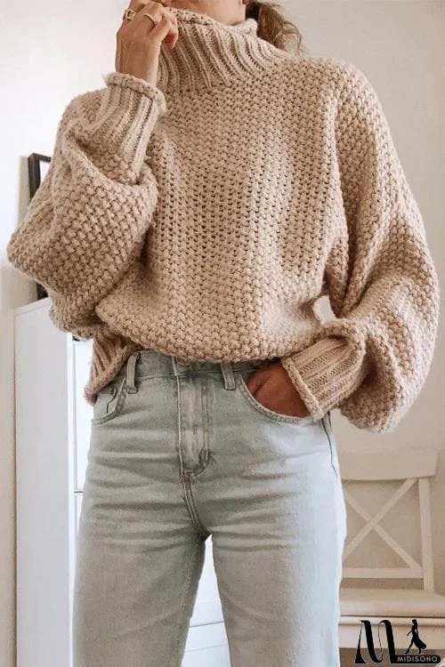 MidiSono - High Collar Sweater