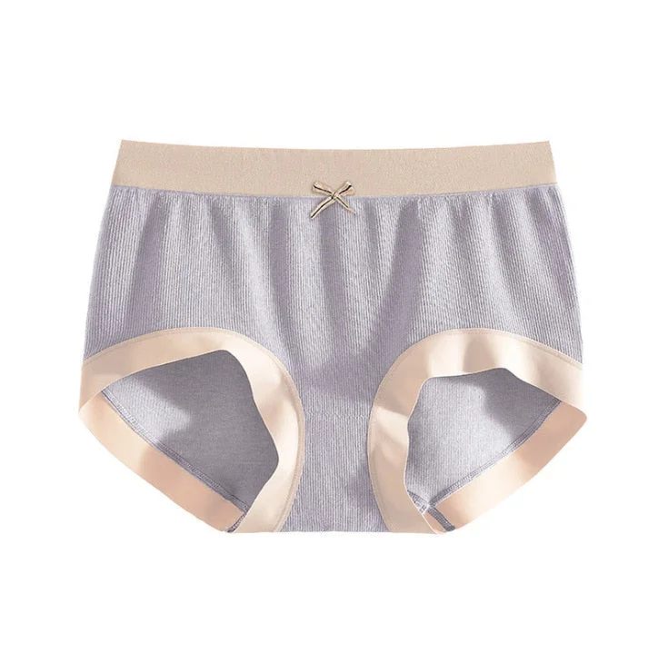 New  Women's Underwear Sexy Solid Color Panties Japanese Cute Girl Comfort Briefs Mid Waist Seamless Underpants Female Lingerie