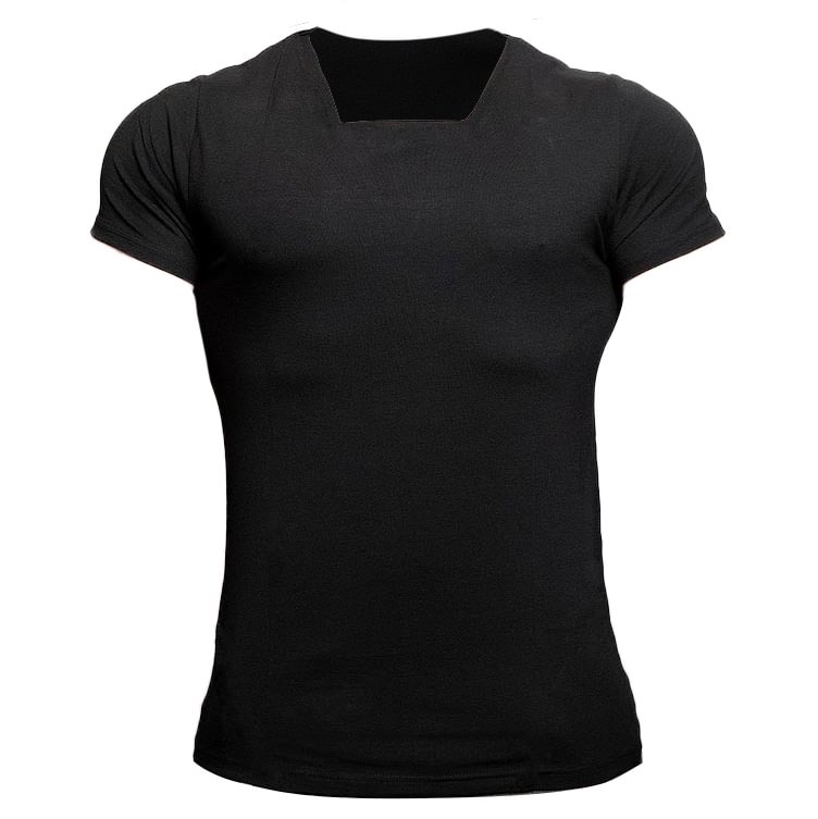 Men's Outdoor Fitness Running Short Sleeve Square Neck T-Shirt-Compassnice®