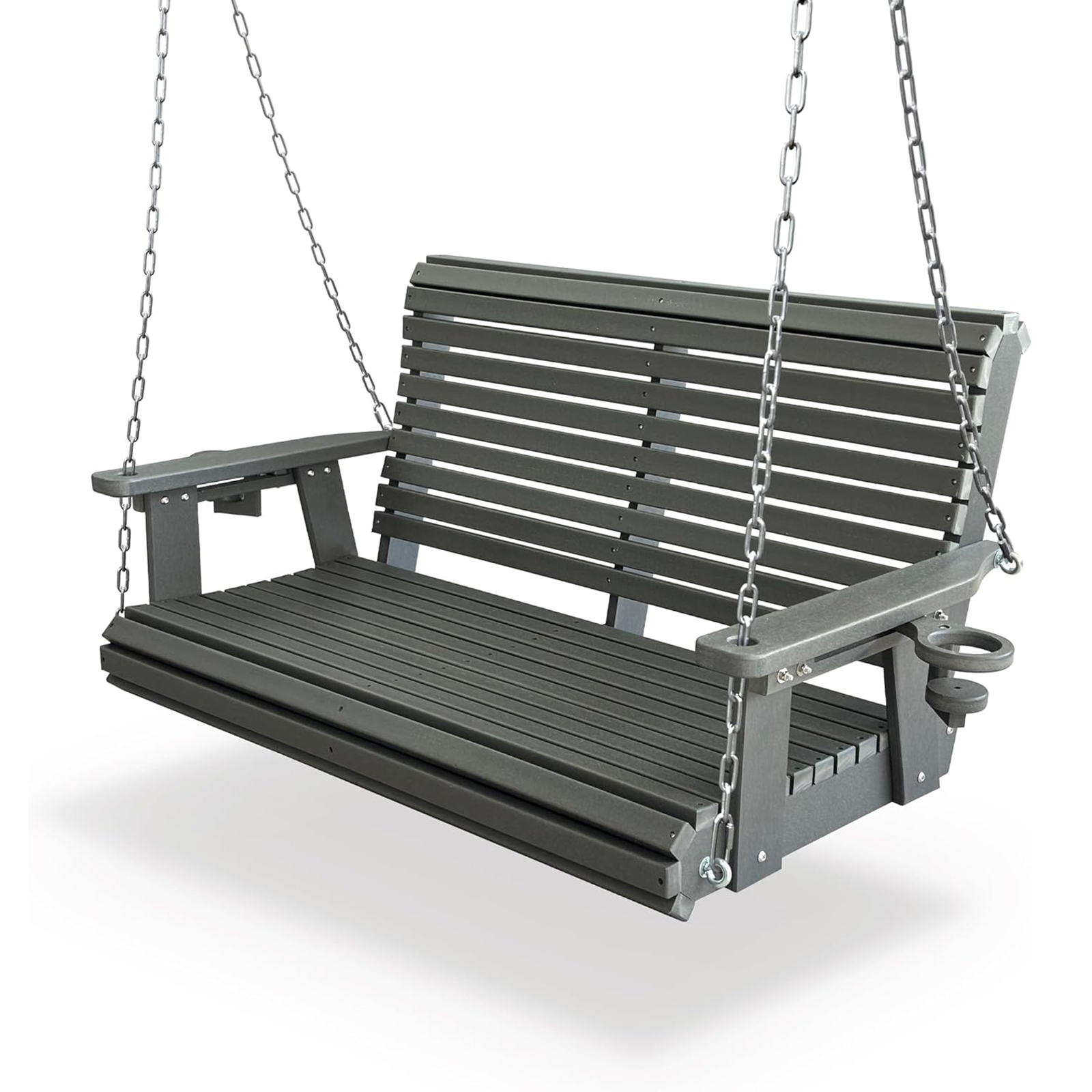 HDPE Gray Porch Swing with cup holder - 4FT