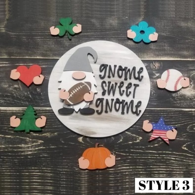 Cute 3D Seasonal Interchangeable Gnome Door Hanger