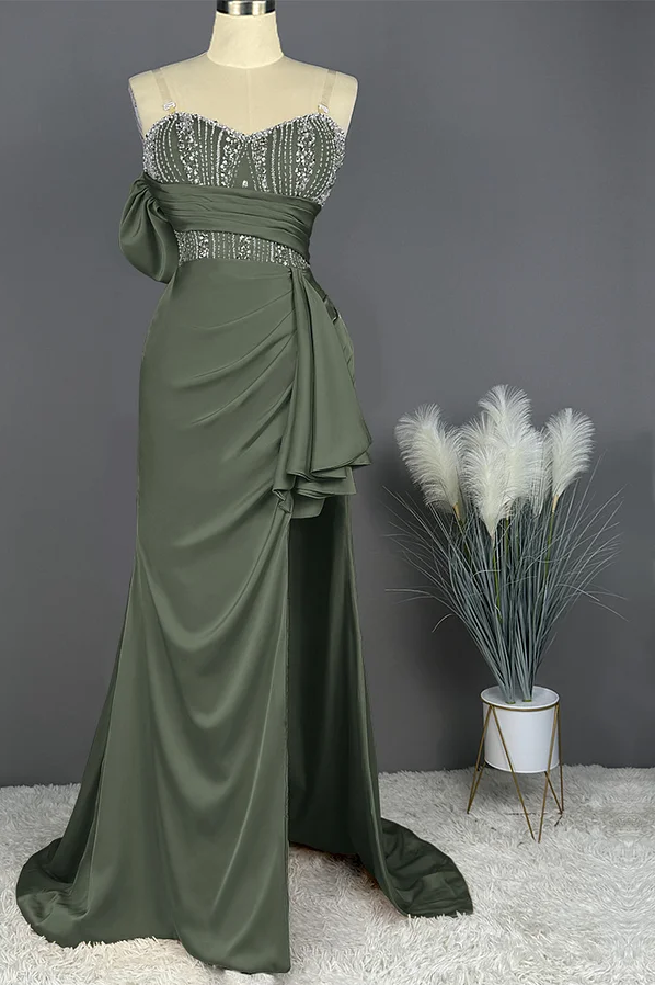 Daisda Elegant Split Stain Simple Prom Dress