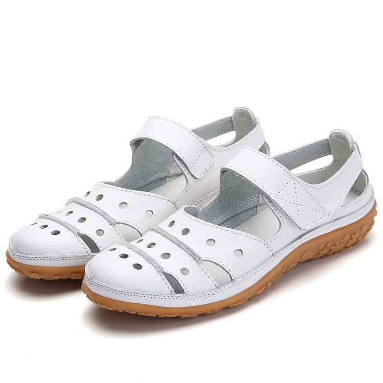 Simple Hollow Leather Casual Shoes
