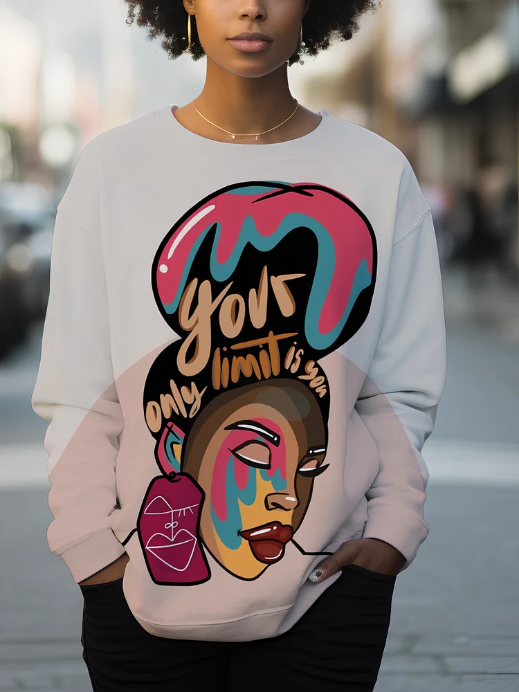 Women's Your Only Limit Is You Art Print Casual Sweatshirt