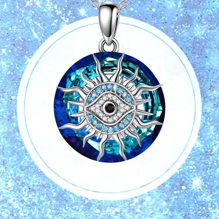 For Daughter - S925 I will Always be there for You Crystal Evil Eye Necklace
