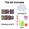 6Pcs Diamond Painting Greeting Card Animals Diamond Handmade Card for Friends