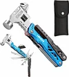 Adjustable wrench multi-function folding hammer pliers combination with YG10 tungsten steel replaceable wire cutting pliers for men 18 in 1 pocket multi-function tool knife with spring pliers suitable for camping, survival, outdoor emergency tools