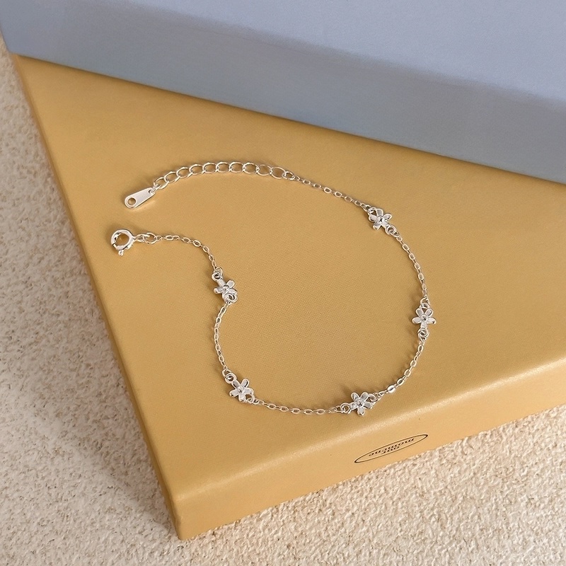 925 Sterling Silver Bracelets Casual Cute Streetwear