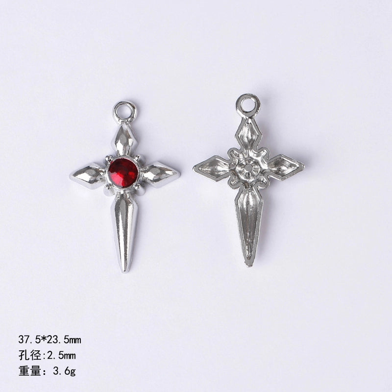 20 PCS/Package 22 * 9mm Alloy Cherry Heart Shape Rose Pendant Jewelry Accessories