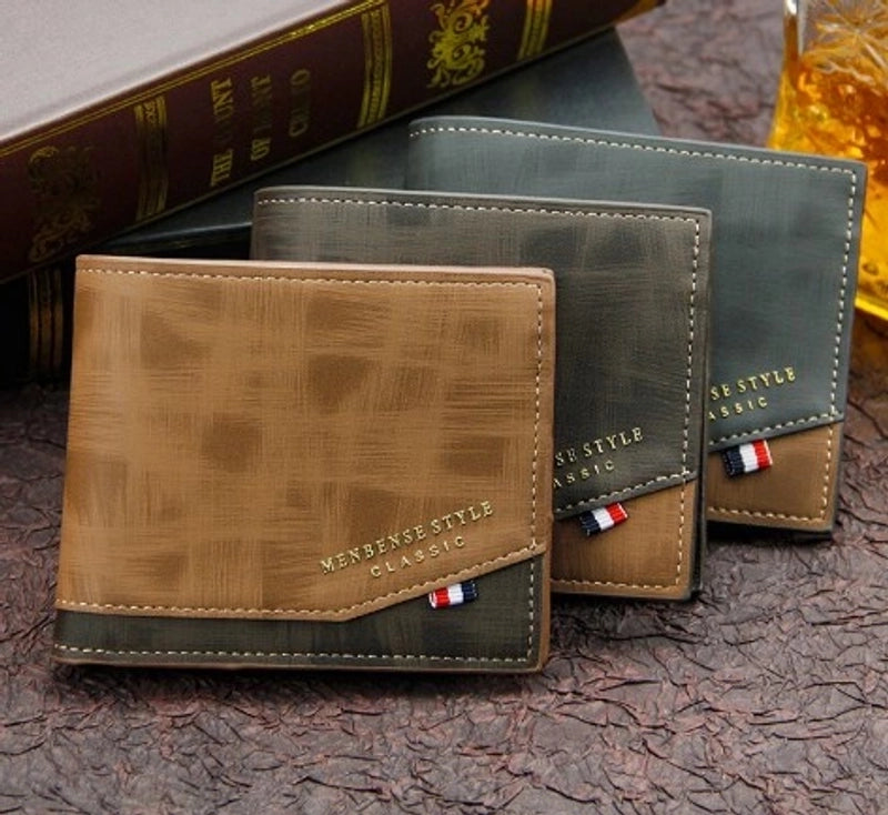 Men’s Solid Color Pu Leather Open Wallets