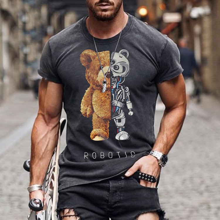 Robot Bear Short Sleeve T-shirt
