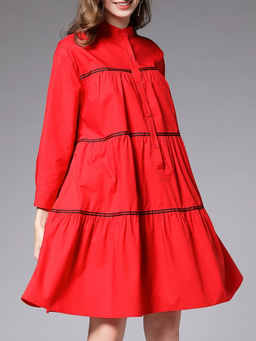 Ruched Daily Casual Midi Dress