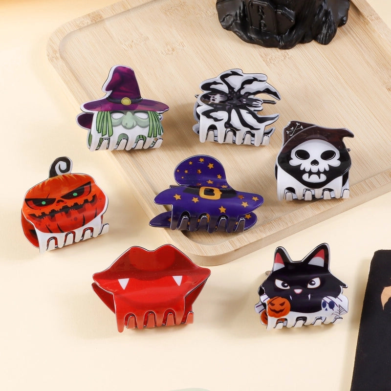 Halloween Hip-Hop Funny Women’s Cat Spider Skull PVC Hair Claws